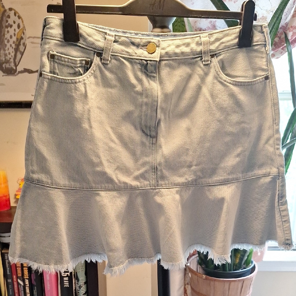 Michael Kors Light Blue Denim Skater Skirt